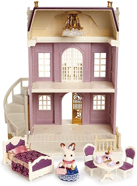 Complete Bedroom Set, Calico Critters Families, Calico Critter, Town Building, Red Roof, Calico Critters, Beautiful Chandelier, Sylvanian Families, Story House