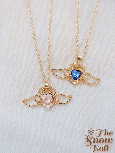 Angel Wings Anime, Harajuku Jewelry, Kawaii Necklaces, Anime Necklace, Fashion Cosplay, Kawaii Necklace, Angel Wing Bracelet, Cosplay Kawaii, Bunny Earrings