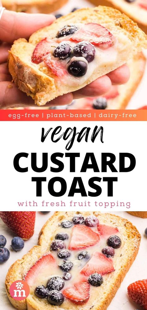 Fast Vegan Breakfast, Yogurt French Toast, Custard Toast, Vegan Custard, Vegan Sandwich Recipes, Vegan French Toast, Fast Dinner Recipes, French Recipes, Vegan Lunch Recipes