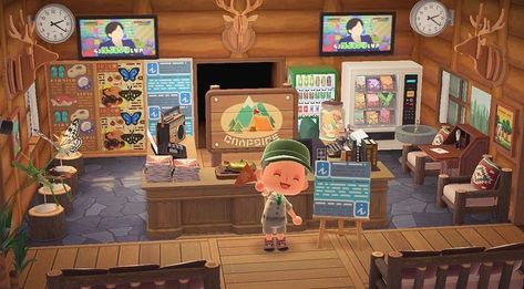 Animal Crossing Designs on Instagram: “A visitor’s center for a National Park! Anyone else turning houses into other buildings? Swipe for codes!  - 🏝#crossingcreations credit to…” Acnh Visitor Center, Dodo Airlines, Outdoor Library, Bug Images, Acnh Inspo, Center Ideas, Animal Crossing Game, Island Ideas, Park Ranger