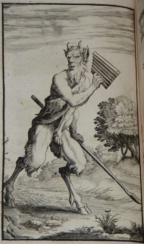 PAN - Illustration by Jean Baudoin, 1685. Pan Mythology, God Pan, Roman Gods, Occult Art, Greek God, Mythology Art, Mythological Creatures, Greek Gods, Gods And Goddesses