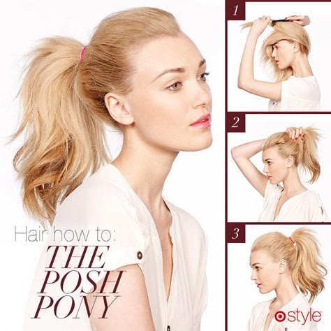 But if you're mostly looking for a nicer way to wear your hair in a ponytail, try this easy technique. Lazy Girl Hairstyles, Ponytail Tutorial, Perfect Ponytail, Long Hair Ponytail, Cute Ponytails, Funky Hairstyles, Fringe Hairstyles, Hair Tutorials, Bad Hair