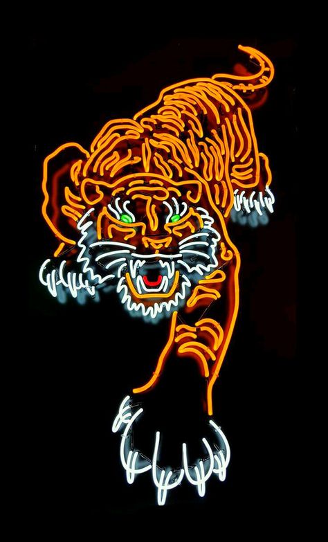 neon Gucci Wallpaper, Neon Tiger, Hypebeast Wallpaper, Neon Nights, Neon Aesthetic, Neon Wallpaper, A Tiger, Neon Art, Arte Animal