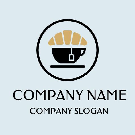 This minimalist bakery logo contains delicious croissant and teacup. It is simple and memorable. You can edit and download it for free. Minimalist Bakery Logo, Croissant Logo, Design Company Names, Online Logo Creator, Logo Maker App, Logo Maker Free, Best Logo Maker, Free Logo Design, Vintage Banner