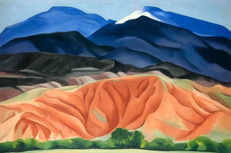 oil on canvas, 61.6 x 91.4 cm, Georgia O’Keeffe Museum, Santa Fe. Mesa Landscape, Famous Landscape Paintings, Georgia O Keeffe Paintings, O Keeffe Paintings, Art Gallery Of Ontario, Georgia Okeefe, Robert Motherwell, Alfred Stieglitz, Georgia O Keeffe