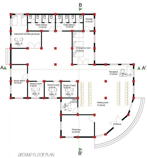 Health Center Design Floor Plans, Primary Health Care Centre Plan, Health Center Plan, Medical Clinic Design Floor Plans, Hospital Floor Plan Medical Center, Wellness Center Floor Plan, Hospital Layout Floor Plans, Small Hospital Floor Plan, Wellness Center Plan