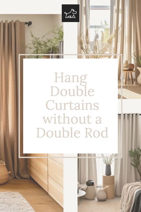 Explore how to layer curtains with hook and loop tape. This pin covers attaching one set of curtains directly to another using hook and loop tape, an innovative approach to achieve a double curtain look with minimal effort and no additional rods. Curtain Rod Placement Bedrooms, Wood Window Casing, Black Out Window Treatments, Curtain Ring Clips, Window Treatments Modern, Layer Curtains, Traditional Curtain Rods, Curtain Panels Living Room, Modern Curtain Rods