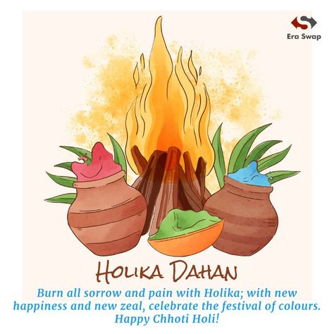 Today on this day of Holika Dahan, Let's make a colourful start with this Holi. Happy Holika Dahan to you and your family this year from Era Swap Foundation Happy Holika Dahan, Holi Happy, Holika Dahan, Color Festival, This Year, Foundation, Let It Be, Quick Saves