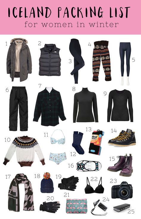 Iceland packing list for women Packing Iceland, Packing List For Women, Iceland Packing List, Female Packing List, Iceland Packing, Iceland Winter, Iceland Vacation, Iceland Travel Tips, Camping Diy