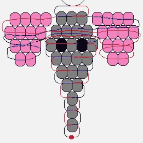 Elephant Pony Bead Animals, Pony Bead Projects, Diy Kandi Bracelets, Pony Bead Crafts, Diy Kandi, Pony Bead Patterns, Kandi Bracelets, Elephant Pattern, Beaded Animals