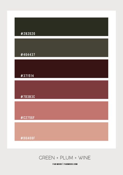 Wine And Green Color Palette, Wine Colour Combination, Hex Palette, Wine Bedroom, Earth Tones Bedroom, Wine Color Palette, Sienna Bedroom, Hex Green, Earth Tone Bedroom