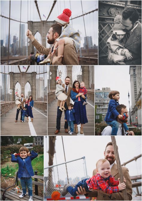 Brooklyn Bridge Family Photoshoot with Naomi Davis of Love Taza in New York City! Naomi Davis, Family Potrait, Love Taza, Modern Portrait, City Family, Christmas Family Photos, Rain Photography, Family Photoshoot, Photo Contest