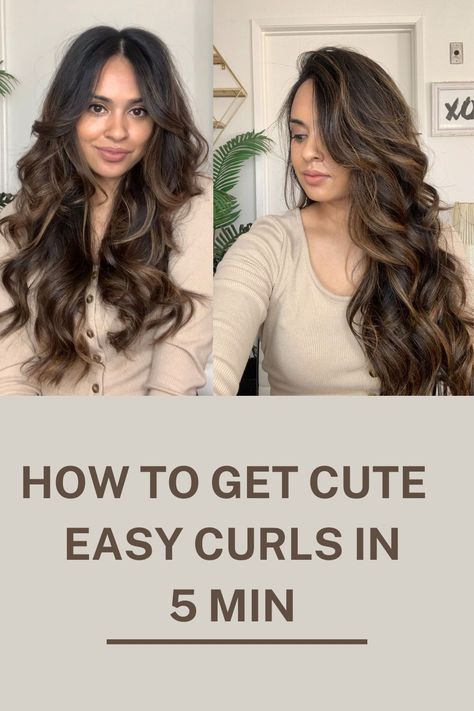 Big Bouncy Curls Long Hair Tutorial, How To Get Big Loose Curls For Long Hair, Large Bouncy Curls, Quick Curls For Medium Hair, Large Loose Curls, How To Curl Really Long Hair, Quick Curls For Long Hair, Curl Hair Tutorials Step By Step, 1.25 Inch Curls