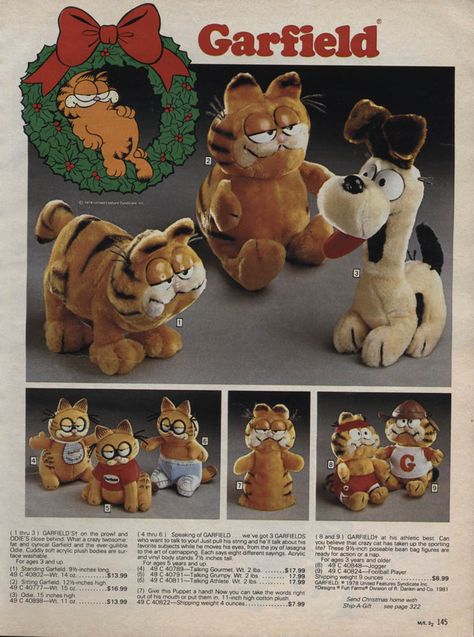 1983 Sears Christmas catalog - Garfield Garfield The Cat, 1980s Christmas, 1980s Childhood, Garfield And Odie, 1980s Toys, Fraggle Rock, 80s Nostalgia, 80s Toys, 90s Childhood