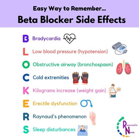 Beta Blockers Mnemonic, Propranolol Beta Blockers, Beta Blockers Pharmacology, Beta Receptors, Pharmacology Mnemonics, Nursing School Prep, Nursing School Studying Cheat Sheets, Medical Terminology Study, Physical Therapy School