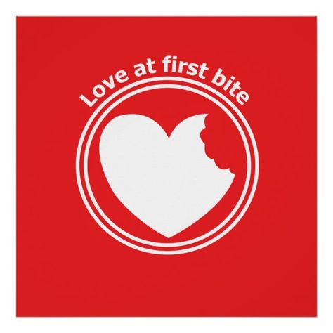 Love at first bite heart poster #affiliate , #affiliate, #heart#poster#created#Shop Food Quotes Funny, Love At First Bite, Confort Food, Heart Poster, Food Quotes, Brand Book, First Bite, Messenger Logo, Graphic Design Tutorials