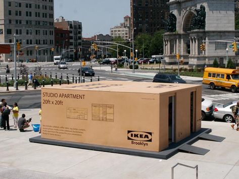 Ikea Apartment in a Box Event — anthony alvarez cd/ad Ikea Studio, Activation Ideas, Ikea Apartments, Colorful Apartment, Studio Apt, Retail Concepts, Publicidad Creativa, Tiny Studio, Street Marketing