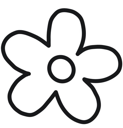 Flower Tattoo Designs Daisy, Cartoon Flower Tattoo, Black Flower Outline, Flower Flash Tattoo, Daisy Stencil, Daisy Outline, Daisy Doodle, Flower Tat, Graphic Rug