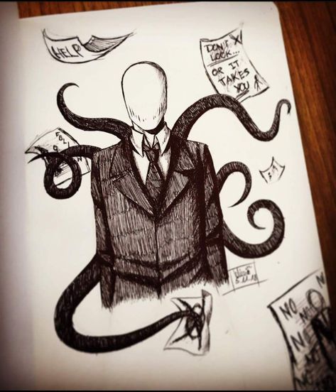 Art by TheIdiza on Amino Slender Man Sketch, Slender Man Drawings, Slenderman Drawings, Slenderman Sketch, Slenderman Drawing, Slender Man Drawing, The Puppeteer Creepypasta, Creepypasta Drawing, Scary Creepypasta