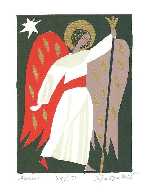 'Angel' by Korinna Pretro Christmas Angel Illustration, Angel Illustration, Vintage Illustration Art, Angel Print, San Gabriel, Biblical Art, Jesus Art, Christmas Angel, Christmas Card Design