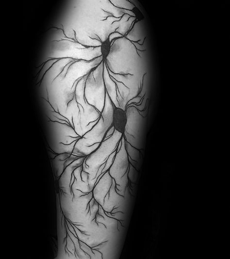 Narm Euron Tattoo Ideas For Males Ms Nerve Tattoo, Myelin Tattoo, Neuro Tattoo The Brain, Curse Tattoo Designs, Brain Fog Tattoo, Nerve Tattoo, Ms Tattoos Multiple Sclerosis, Neuro Tattoo, Neuroscience Tattoo