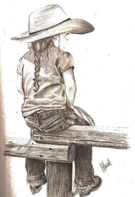 my latest drawing.... with 4 little cowgirls of my own, I have great inspiration. "Little Cowgirl" | cowgirl art | | cowgirl painting | #cowgirlart #cowgirlpainting http://www.islandcowgirl.com Drawing Ideas Western, Cowgirl Drawings, Country Sketches, Western Drawing Ideas, Western Art Drawings, Drawing Cowboy, Cowgirl Drawing, Country Drawings, Cowboy Drawing