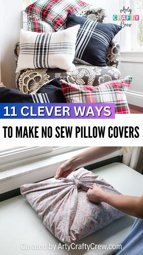 Throw Pillow Covers Diy, Diy Cushion Covers, Pillow Covers Tutorial, Sew Pillow, No Sew Pillow Covers, Homemade Pillows, Throw Pillow Diy, Diy Throw Pillows, Easy Pillows