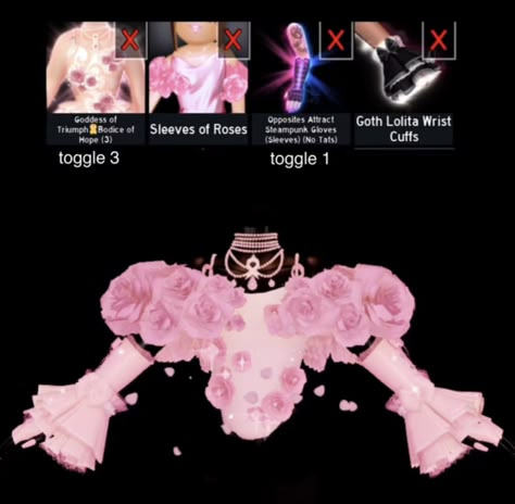 Rh Sleeve Combos, Royale High Dark Fairy Outfit, Royale High Sleeve Combos, Corset Combos Royale High, Royale High Valentines, Rh Corset Combos, Royale High Outfit Combos, Royale High Corset Combos, Roblox Rh Outfits