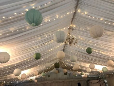 Birthday Marquee Decorations, Marquee With Fairy Lights, Marquee Fairy Lights Wedding, Paper Lanterns Marquee Wedding, Garden Marquee Party, Marquee Decoration Party, Marquee Birthday Party, Marquee Party Decorations, Marquee Decoration Birthday