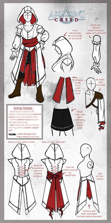 A basic Must Haves for an Assassin Cosplay Assassins Creed Costume Female, Female Assassins Creed Costume, Assassins Creed Costume Women, Assassin's Creed Cosplay Diy, Assassin's Creed Clothes, Assassins Creed Cosplay Female, Assassin's Creed Costume, Diy Assassin Costume, Assassin Cosplay Female