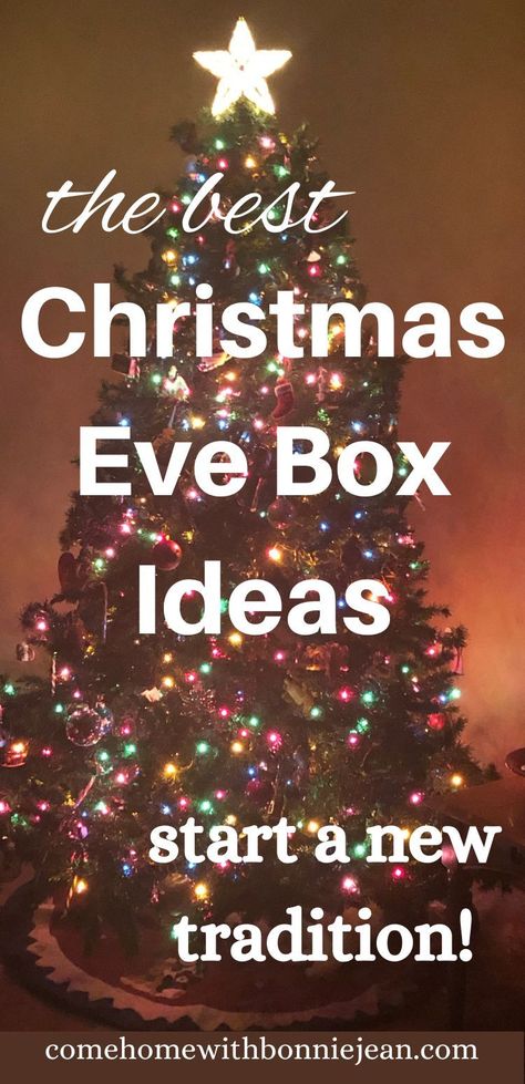 A lit Christmas tree in a darkened room surrounded by a crocheted Christmas Tree skirt. Christmas Eve Box Ideas For Adults, Christmas Eve Gift Ideas, Christmas Eve Basket, Christmas Eve Ideas, Diy Christmas Eve Box, Fun Christmas Traditions, Christmas Eve Box For Adults, Christmas Eve Box Ideas, Family Box