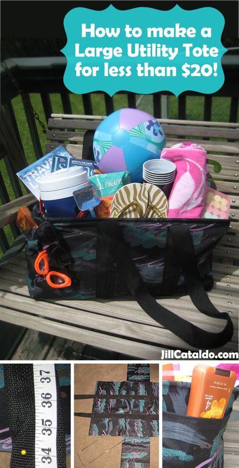 How to make a Large Utility Tote for less than $20! I see these great totes everywhere (especially at the pool.) Utility Tote Pattern, Large Utility Tote, 31 Bags, Utility Tote, Quilted Wallet, Utility Bag, Thirty One Bags, Thirty One Gifts, Tote Pattern