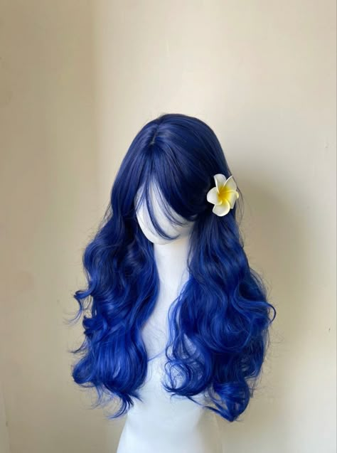 Wenlcv Hair, Baby Girls Frock Design, Frock Design Ideas, Blue Hairstyles, Kpop Hair Color, Pretty Hair Cuts, Blue Wigs, Korean Hair Color, Hair Inspiration Long