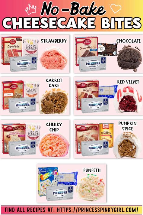 No Bake Cake Bites, No Bake Cheesecake Bites Easy, Carrot Cake Cheesecake Bites, Cake Mix Truffles No Bake, No Bake Cheesecake Bites Recipes, Cheesecake Bites Recipes Easy, No Bake Cheesecake Recipes 4 Ingredients, No Bake Cheesecake Cupcakes, Easy Desserts To Sell