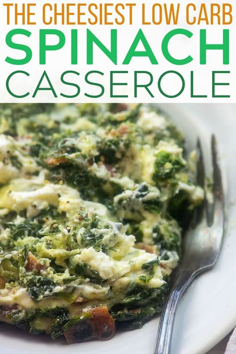 Spinach Casserole Recipes, Spinach Souffle, Spinach Casserole, Dinner Keto, Keto Easy, Raw Spinach, Low Carb Sides, Low Carb Side Dishes, Keto Side Dishes