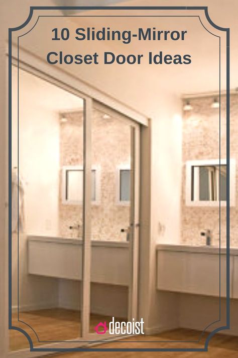 Whether you’re renting a place or you’ve bought your home, perhaps you’ve come across sliding-mirror closet doors. In fact, often this feature is seen as outdated–a holdover from the glory days of ’80s design. As someone who loves adding 1980s touches to my interior, I’ve never shied away from mirrored closet doors. And I’m not the only one. Yes, folks—they’re making a comeback! // Mirrors // Closet Doors // Closet Ideas // Mirror Closet // Mirror Closet Doors // Contact Paper Mirror Doors, Covered Mirror Closet Doors, Mirror Closet Door Cover Up, Dress Up Sliding Closet Doors, Painting Mirror Closet Doors, Sliding Closet Door Mirror, Diy Mirror Door Closets, Small Bedroom With Mirror Closet, How To Update Mirrored Sliding Closet Doors