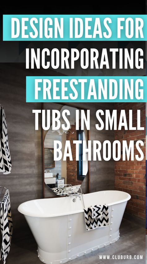 Looking to upgrade your small bathroom? Check out these smart and stylish ways to incorporate a freestanding tub. Perfect for maximizing space and adding a spa-like feel to your home. Tubs In Small Bathrooms, Small Bathroom Design Ideas, Freestanding Tubs, Freestanding Bathtubs, Standing Tub, Bathroom Freestanding, Creative Design Ideas, Stand Alone Tub, Tub Ideas