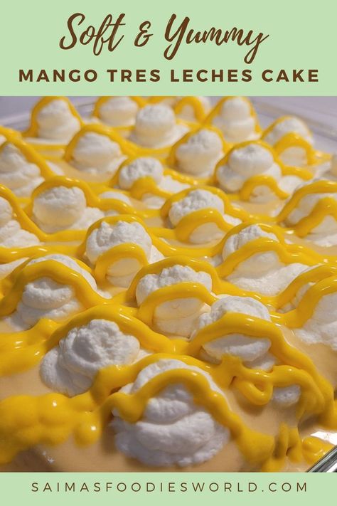 Mango Tres Leches Cake, Mango Tres Leches, Tres Leches Cake Recipe, Mango Cake, Cheesecake Cupcakes, Tres Leches Cake, Tres Leches, Cake Flavors, Love Cake