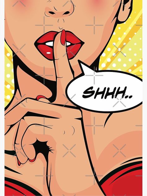 "Shhh Pop Art" Poster by hixonhouse | Redbubble Ragazza Pop Art, Finger On Lips, Lips Poster, Pop Art Lips, Retro Pop Art, Eclectic Home Decor, Pop Art Women, Pop Art Movement, Adult Coloring Designs