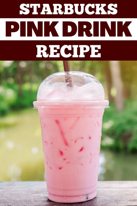 This Starbucks pink drink recipe might be even tastier than the original! Skip the line and save your cash by making this copycat pink drink at home. Pink Drink Recipe, Starbucks Pink Drink Recipe, Pink Drink Starbucks, Starbucks Pink Drink, Pink Drink Recipes, How To Make Pink, Starbucks Vanilla, Secret Menu Items, Clam Recipes