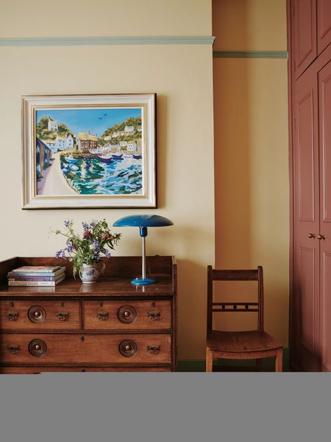 A rambling former vicarage in south London brought to life by Tamsin Saunders | House & Garden Tamsin Saunders, Cozy Bedrooms, Antique Shelves, Velvet Footstool, Nautical Painting, Bespoke Sofas, Antique Portraits, Eclectic House, Cottage Life