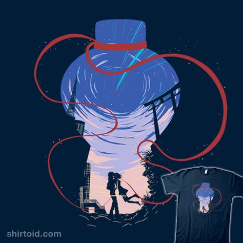 Red String of Fate | Shirtoid#anime #film #movie #spedy1993 #yourname Two People, Your Name, Red, Blue, Art