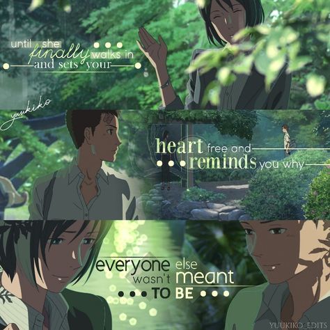 Garden Of Words Quotes, Anime Aura, The Garden Of Words, Makoto Shinkai, Garden Of Words, Godly Dating, Sassy Wallpaper, Anime Pic, Animals Photography