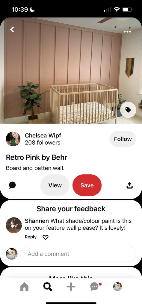 Blush Pink Accent Wall Nursery, Retro Pink Nursery, Mauve Pink Accent Wall, Cabbage Rose Sherwin Williams Nursery, Mauve Shiplap Wall, Pink Wood Accent Wall, Pale Pink Nursery Walls, Dusty Pink Accent Wall Nursery, Terracotta Nursery Accent Wall