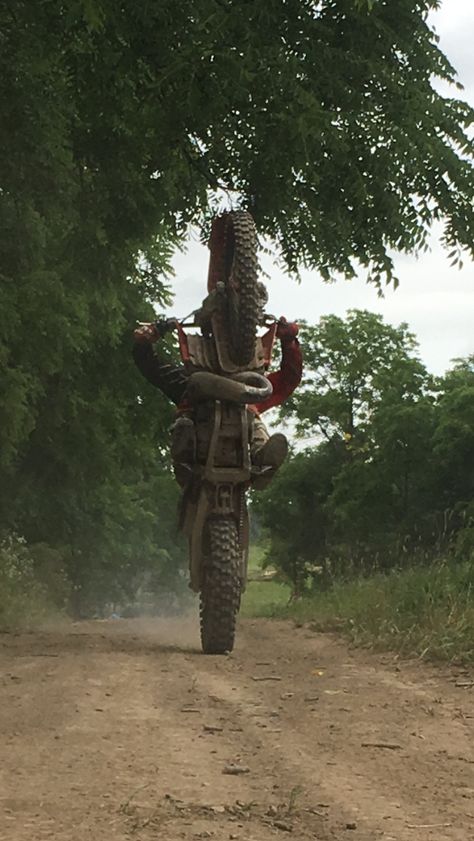 Dirt Bike Wheelie, Bike Wheelie, Motocross Love, Off Road Bikes, Triumph Tiger, Four Wheelers, Pit Bike, Trail Riding, Vintage Bikes