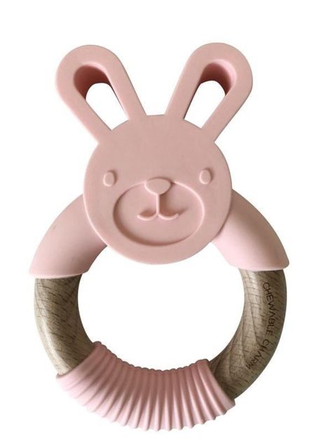 Chewable Charm Silicone and Wood Bunny Teether Every-bunny loves this adorable teether! This silicone + Wooden Bunny Teether is made of buttery soft silicone and organic beech wood. It fits perfectly in your pocket or bag making it convenient and stylish. Keep your little one entertained with this cute bunny teether. Organic beechwood teething ring Food grade silicone Made in the USA Safety Adult supervision is required at all times. All products are made with secure knots. Give your teether, pa Bunny Teether, Wood Bunny, Twin Baby Gifts, Wood Teethers, Twins Gift, Babies Stuff, Wooden Teether, Grey Bunny, Peony Pink