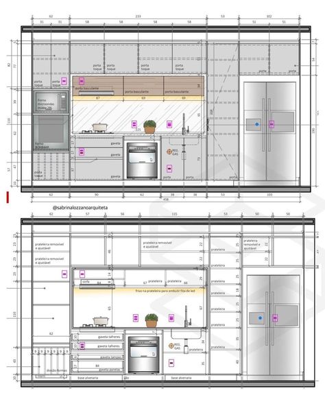 Furniture Details Drawing, Kitchen Design Gallery, Interior Design Layout, Kitchen Drawing, Kitchen Measurements, Kitchen Layout Plans, Interior Design Presentation, Modern Kitchen Interiors, Kitchen Interior Design Decor