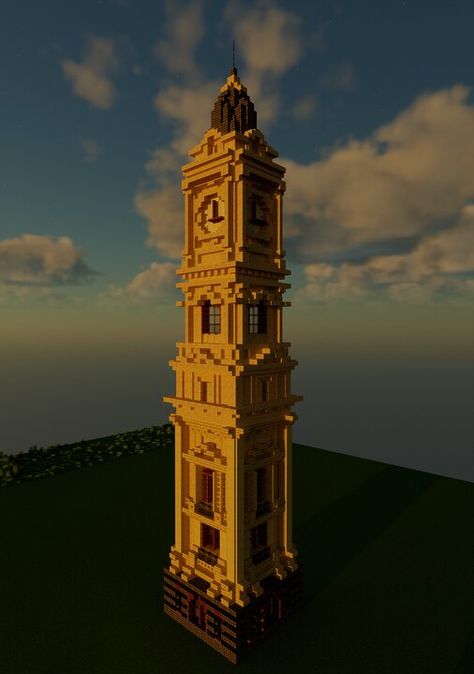 Minecraft Clock, Tower Minecraft, Minecraft Town, Minecraft Farm, Minecraft City, Minecraft Map, Minecraft Construction, Tower Building, Minecraft Architecture