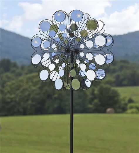 Norland College, Mirror Sculpture, Kinetic Art Sculpture, Kinetic Wind Spinners, Garden Mirror, Garden Spinners, Metal Windmill, Wind Art, Yard Sculptures