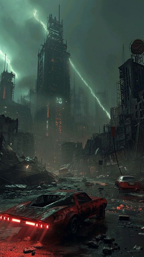 Post Apocalyptic Wallpaper, Cyberpunk Slums, Tech Dystopia, Scifi Landscape, Futuristic City Utopia, Industrial Decay, Post Apocalyptic World, Apocalypse Landscape, Dystopian Art